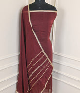 Organza Wine Unstitched Suit